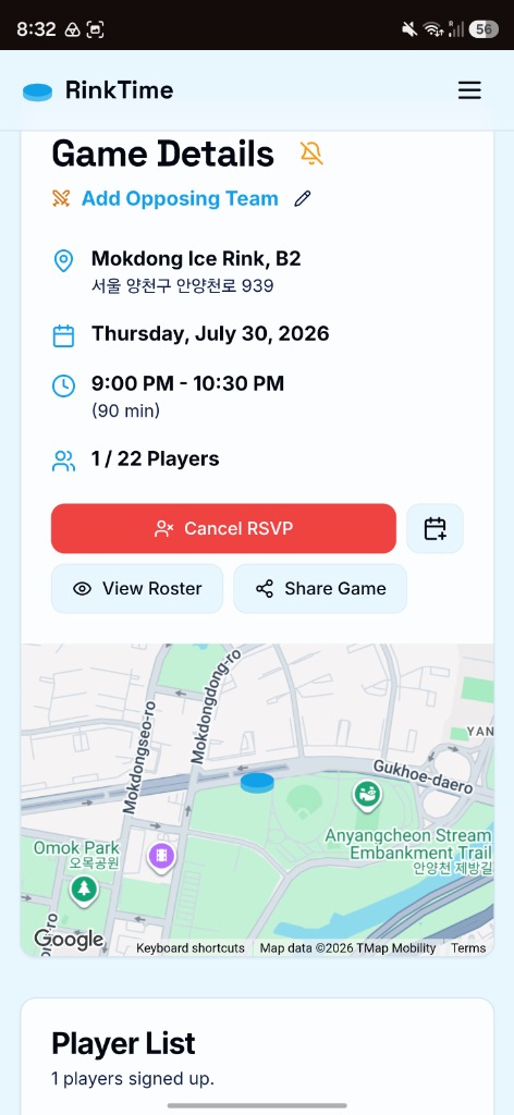 Game Details & Instant RSVPs UI